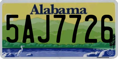AL license plate 5AJ7726