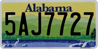AL license plate 5AJ7727