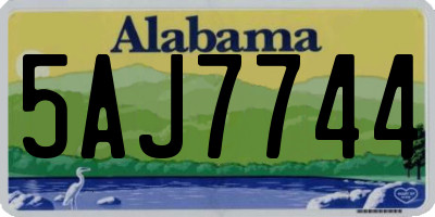 AL license plate 5AJ7744