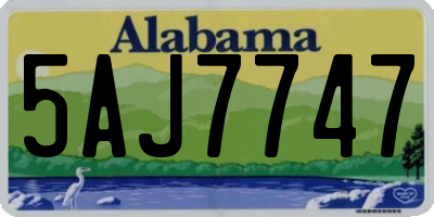 AL license plate 5AJ7747