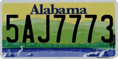 AL license plate 5AJ7773
