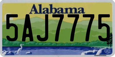 AL license plate 5AJ7775