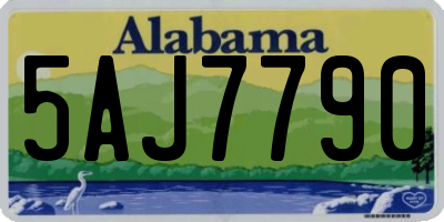 AL license plate 5AJ7790
