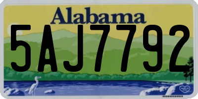 AL license plate 5AJ7792