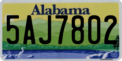 AL license plate 5AJ7802