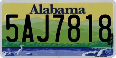 AL license plate 5AJ7818