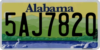 AL license plate 5AJ7820