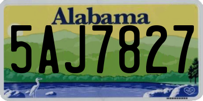 AL license plate 5AJ7827