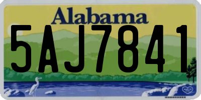 AL license plate 5AJ7841