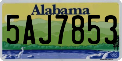 AL license plate 5AJ7853