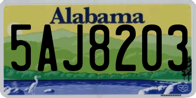 AL license plate 5AJ8203