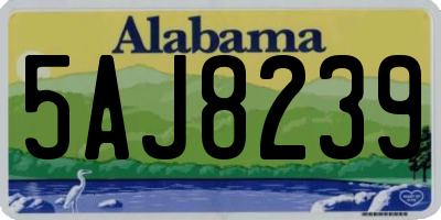 AL license plate 5AJ8239