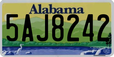 AL license plate 5AJ8242
