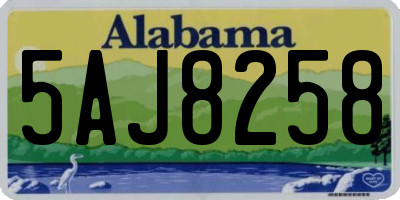 AL license plate 5AJ8258
