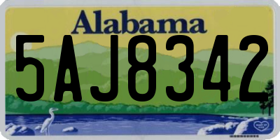 AL license plate 5AJ8342