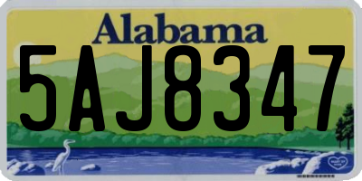 AL license plate 5AJ8347