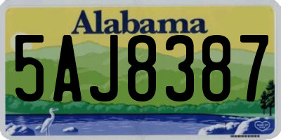 AL license plate 5AJ8387