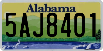 AL license plate 5AJ8401