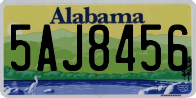 AL license plate 5AJ8456