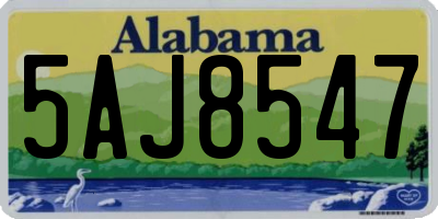 AL license plate 5AJ8547