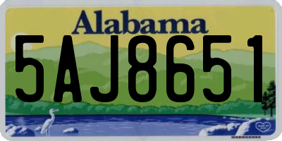 AL license plate 5AJ8651