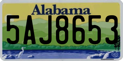 AL license plate 5AJ8653