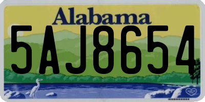 AL license plate 5AJ8654