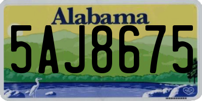 AL license plate 5AJ8675
