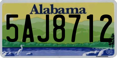 AL license plate 5AJ8712