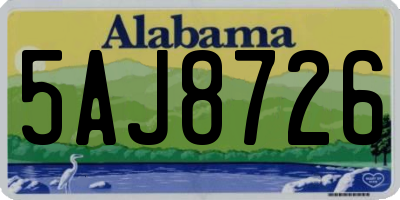 AL license plate 5AJ8726