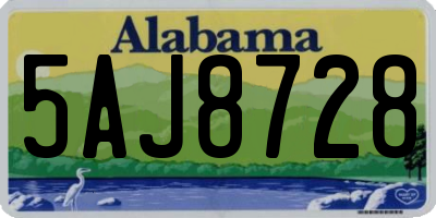AL license plate 5AJ8728