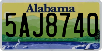 AL license plate 5AJ8740