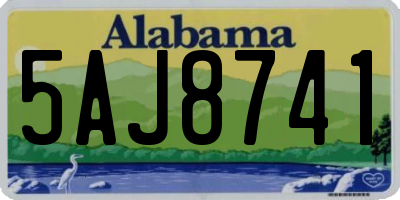 AL license plate 5AJ8741