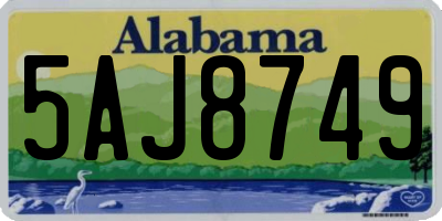 AL license plate 5AJ8749