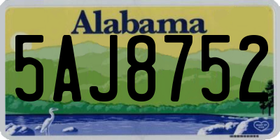 AL license plate 5AJ8752