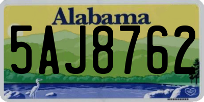 AL license plate 5AJ8762