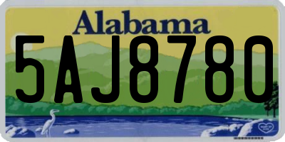 AL license plate 5AJ8780