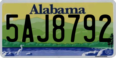 AL license plate 5AJ8792