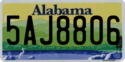 AL license plate 5AJ8806