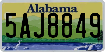 AL license plate 5AJ8849