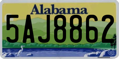 AL license plate 5AJ8862