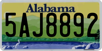 AL license plate 5AJ8892