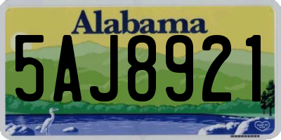 AL license plate 5AJ8921