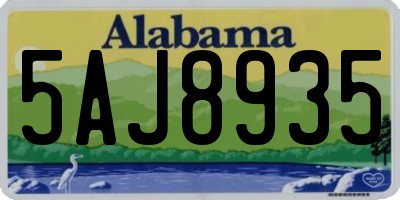 AL license plate 5AJ8935