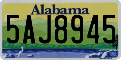 AL license plate 5AJ8945