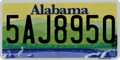 AL license plate 5AJ8950