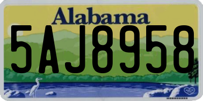 AL license plate 5AJ8958