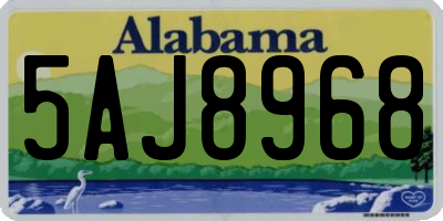 AL license plate 5AJ8968