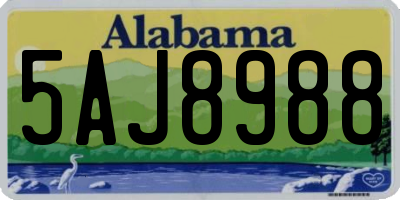 AL license plate 5AJ8988