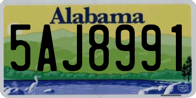 AL license plate 5AJ8991